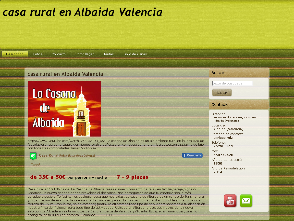 casa rural en Albaida Valencia