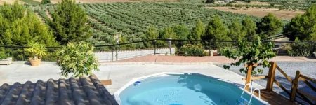 Casas Cueva con piscina y barbacoa